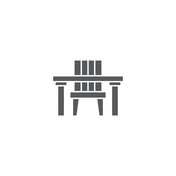 Chairs and table vector icon symbol isolated on white background — Stock Vector