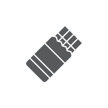 Beyaz arka planda izole edilmiş, paket vektör simgesi içeren çikolata şekeri.