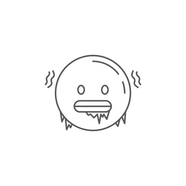 Cold freezing emoticon vector icon symbol emoji isolated on white background — 스톡 벡터