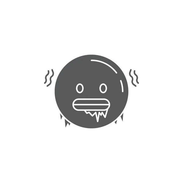 Hideg fagyasztás emotikon vektor ikon szimbólum emoji elszigetelt fehér háttér — Stock Vector