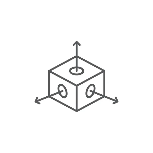 Kub med pilar vektor ikon symbol isolerad på vit bakgrund — Stock vektor