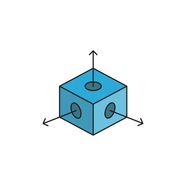 Cubo con le frecce simbolo icona vettoriale isolato su sfondo bianco — Vettoriale Stock