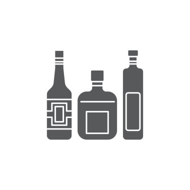 Alkol içeceği şişeleri vektör simgesi beyaz arkaplanda izole