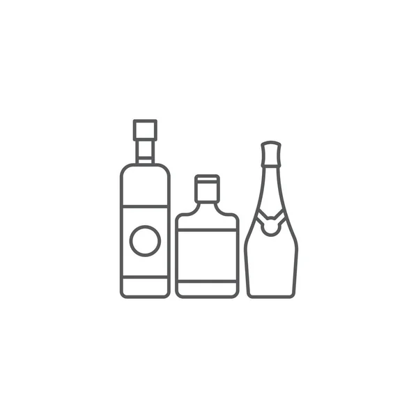 白の背景に隔離されたアルコール飲料ボトルのベクトルアイコンシンボル — ストックベクタ