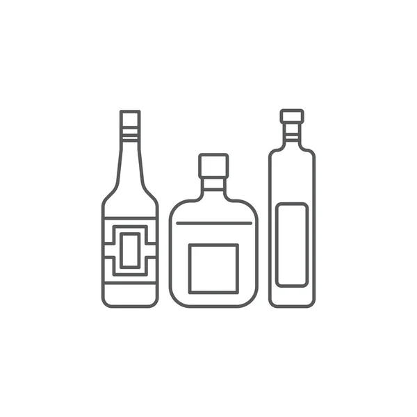 Bouteilles d'alcool symbole icône vectoriel isolé sur fond blanc — Image vectorielle