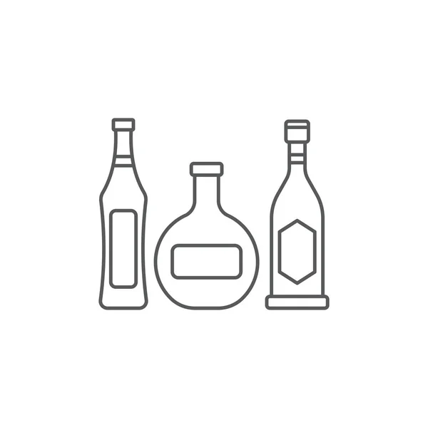 Bebidas alcohólicas botellas vector icono símbolo aislado sobre fondo blanco — Vector de stock