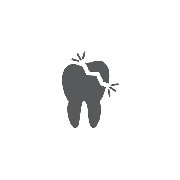 Decayed teeth vector icon symbol dental disease isolated on white background — 스톡 벡터