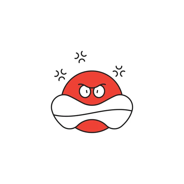 Dühös Arc Emoji Vektor Ikon Szimbólum Elszigetelt Fehér Alapon — Stock Vector