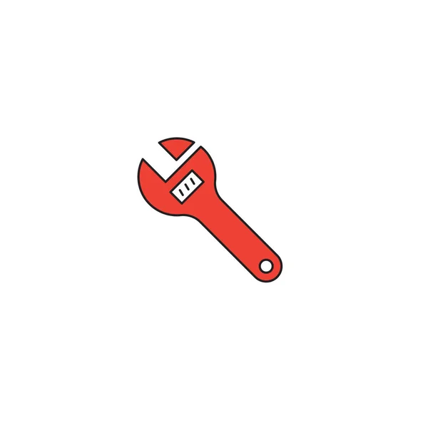 Adjustable Wrench Vector Icon Symbol Tools Isolated White Background — Stock Vector
