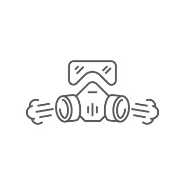 Gaz maskesi vektör simgesi beyaz arkaplanda izole edildi