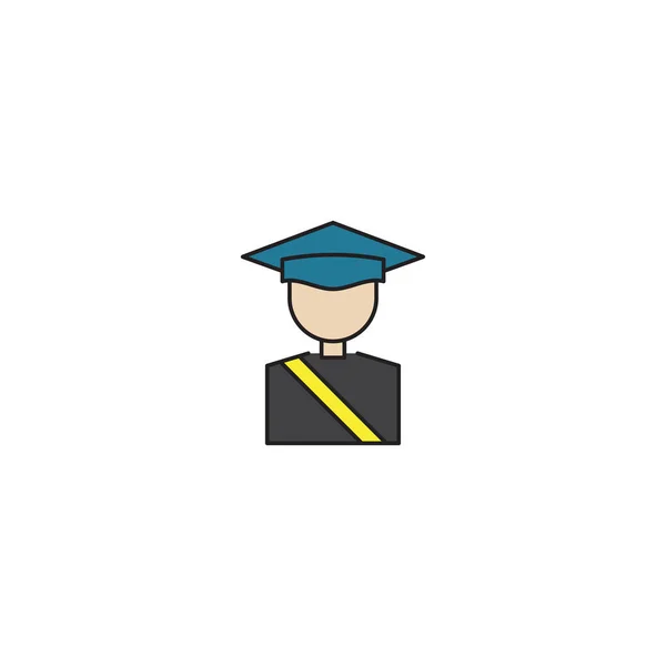 Graduado Icono Vectorial Símbolo Aislado Sobre Fondo Blanco — Vector de stock