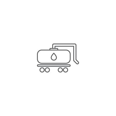 Sanayi petrol tankı vektör simgesi beyaz arkaplanda izole