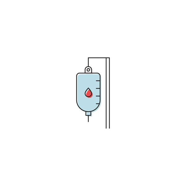Infusion Drip Vector Icon Symbol Medical Isolated White Background — Stock Vector