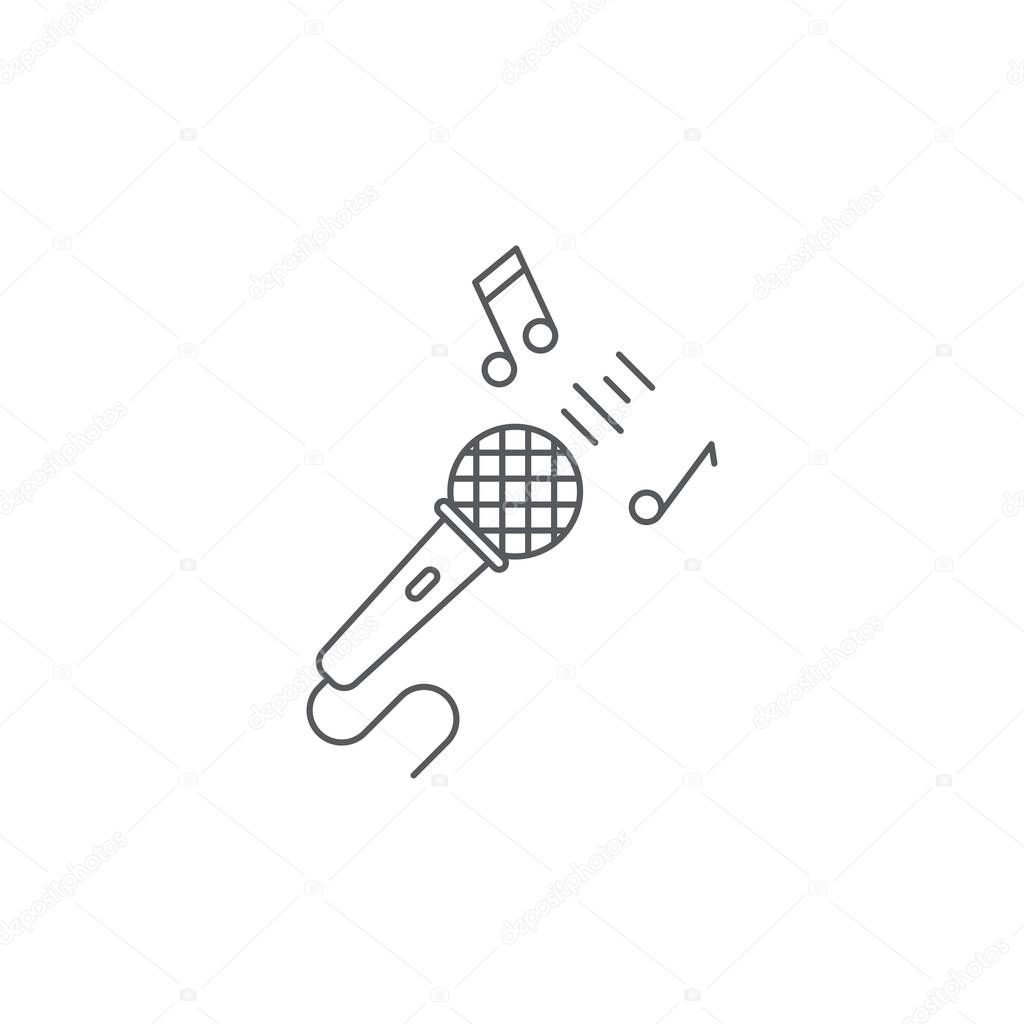 Karaoke microphone vector icon symbol isolated on white background