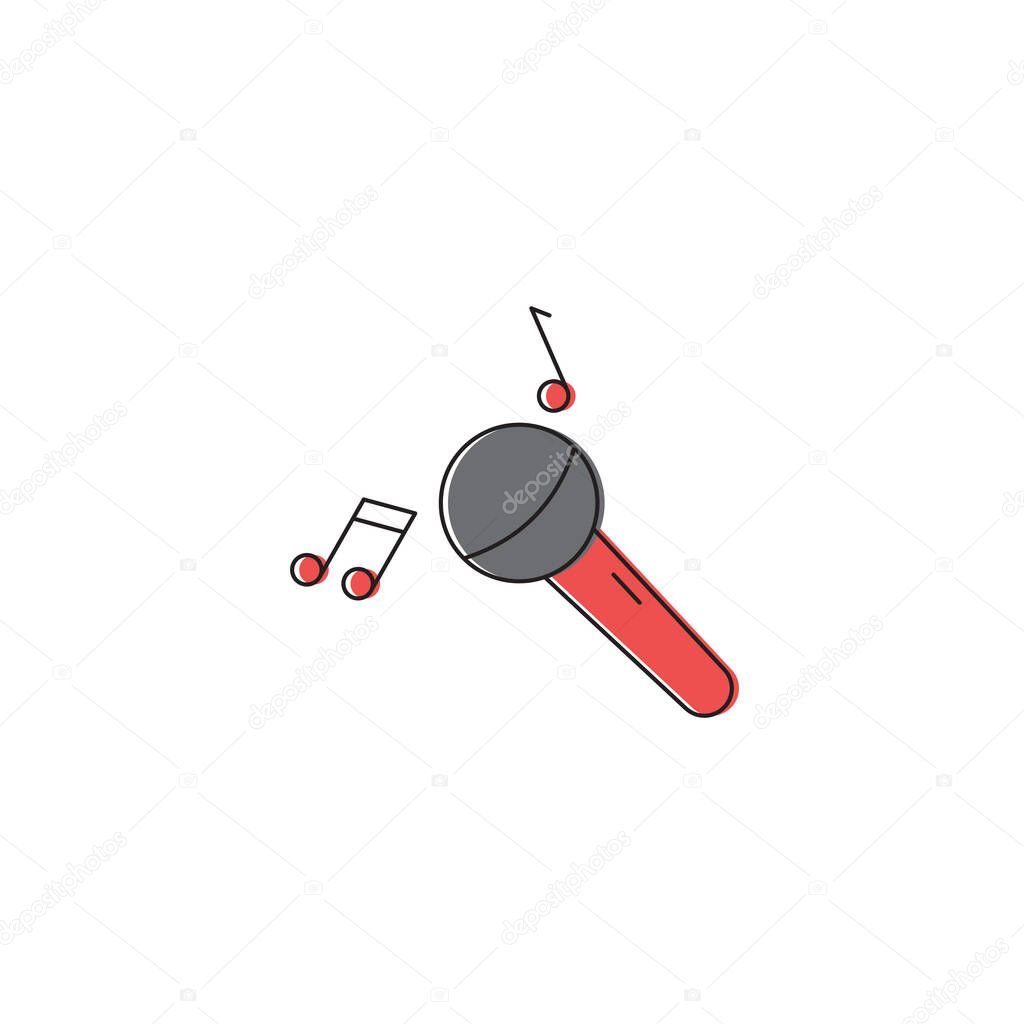 Karaoke microphone vector icon symbol isolated on white background