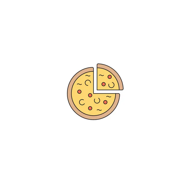 Pizza Vetor Ícone Símbolo Comida Isolada Fundo Branco —  Vetores de Stock