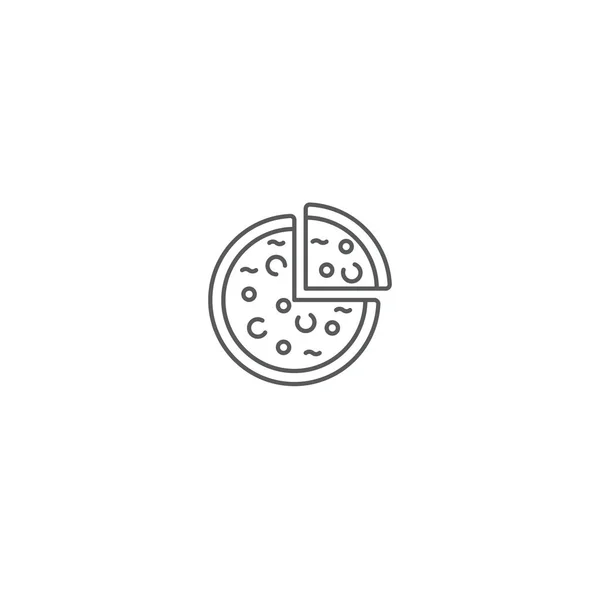 Pizza Vektor Symbol Symbol Lebensmittel Isoliert Auf Weißem Hintergrund — Stockvektor