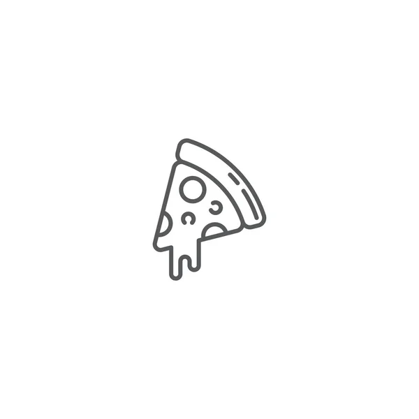 Pizza Vektor Ikon Symbol Mat Isolerad Vit Bakgrund — Stock vektor