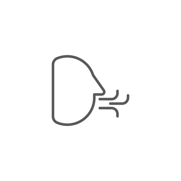 Символ Вектора Кашля Человека Больной Белом Фоне — стоковый вектор