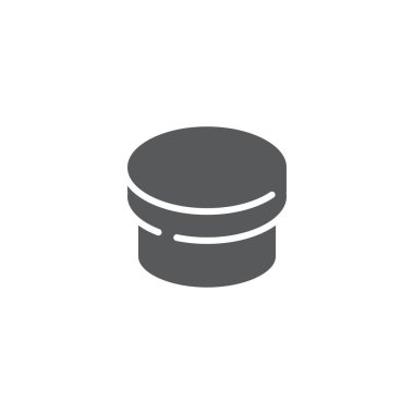 Beyaz arkaplanda izole edilmiş yuvarlak kutu vektör simgesi