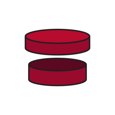 Beyaz arkaplanda izole edilmiş yuvarlak kutu vektör simgesi