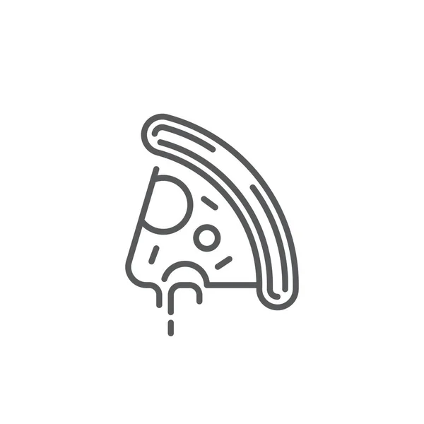 Pizza Vektor Symbol Ikony Lahodné Jídlo Izolované Bílém Pozadí — Stockový vektor