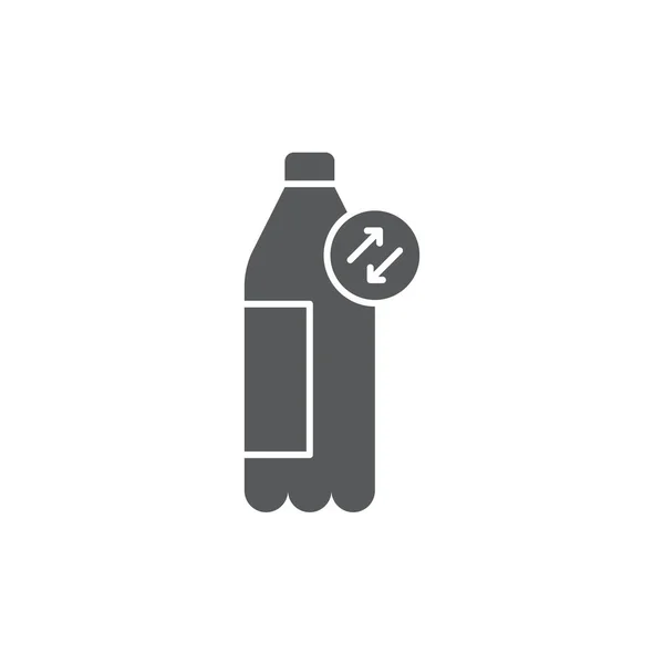 Recicle Símbolo Ícone Vetor Garrafa Plástico Isolado Fundo Branco — Vetor de Stock
