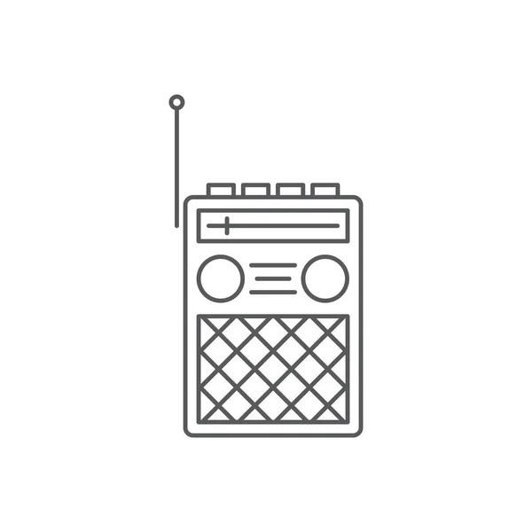 Ρετρό Σύμβολο Διάνυσμα Ραδιόφωνο Παλιό Ηλεκτρονικό Απομονωμένο Λευκό Φόντο — Διανυσματικό Αρχείο