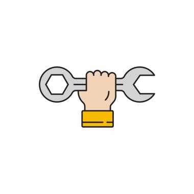 Servis Araçları vektör simgesi bakımı veya beyaz arkaplanda izole edilmiş tercih