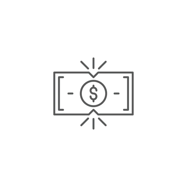 Rompiendo Símbolo Del Icono Del Vector Billetes Dinero Aislado Sobre — Archivo Imágenes Vectoriales