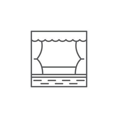 Tiyatro vektör simgesi sahnesi beyaz arkaplanda izole edildi