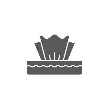 Doku ıslak mendil kutusu vektör simgesi beyaz arkaplanda izole