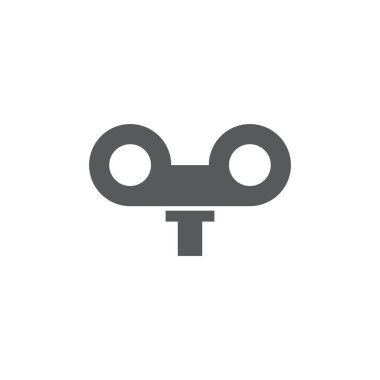 Beyaz arkaplanda izole edilmiş anahtar vektör simgesi kilidini kur