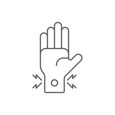 Beyaz arkaplanda izole edilmiş bilek ağrısı vektör simgesi