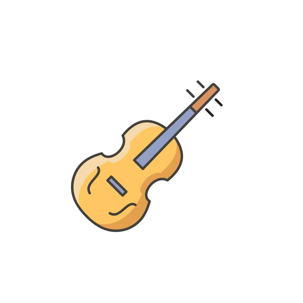 Violin Vector Icon Symbol Music Isolated White Background — Stock Vector