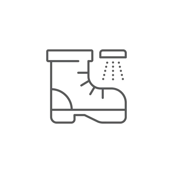 Schoenen Vector Pictogram Symbool Reiniging Geïsoleerd Witte Achtergrond — Stockvector