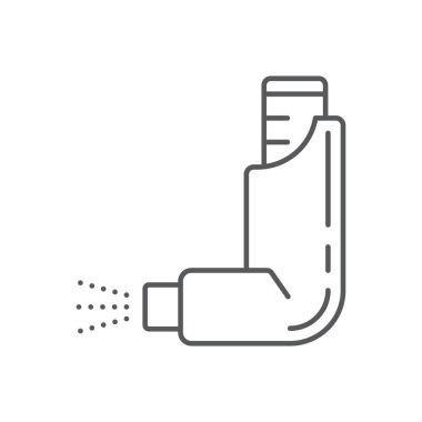 Astım inhaler vektör simgesi beyaz arkaplanda izole edildi