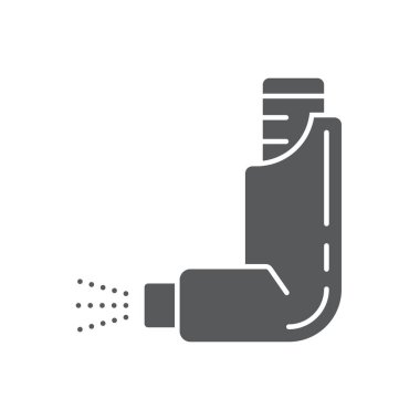 Astım inhaler vektör simgesi beyaz arkaplanda izole edildi