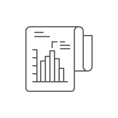 İş raporu sembolü. Beyaz arkaplanda izole edilmiş İstatistik ve Analitik Vektör
