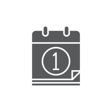 Takvim tarihi günü beyaz arkaplanda izole edilmiş bir vektör simgesi
