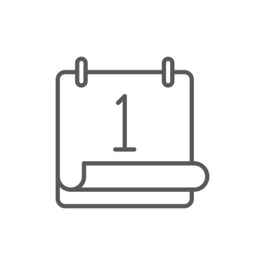 Takvim tarihi günü beyaz arkaplanda izole edilmiş bir vektör simgesi