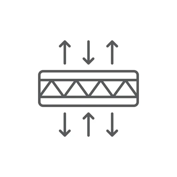 Symbole Icône Vectoriel Matelas Respirant Isolé Sur Fond Blanc — Image vectorielle