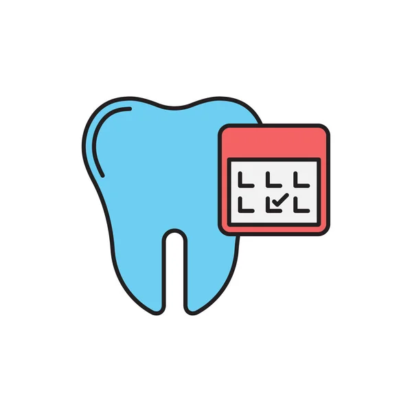 Calendar Tooth Vector Icon Symbol Isolated White Background — Stock Vector