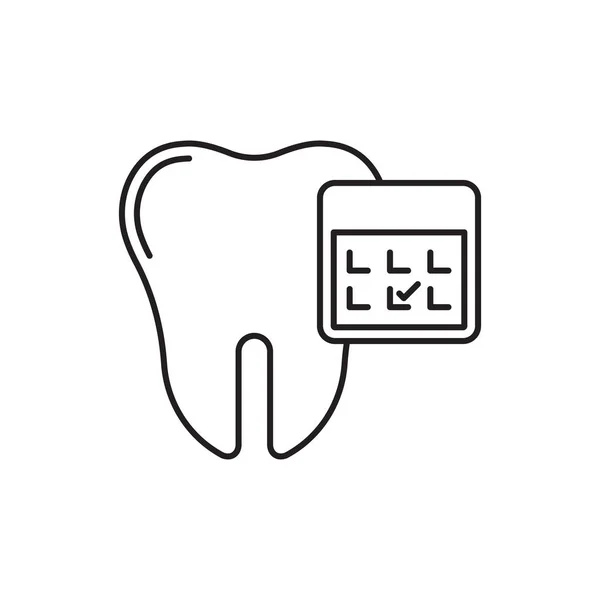 Calendrier Avec Symbole Icône Vectoriel Dentaire Isolé Sur Fond Blanc — Image vectorielle