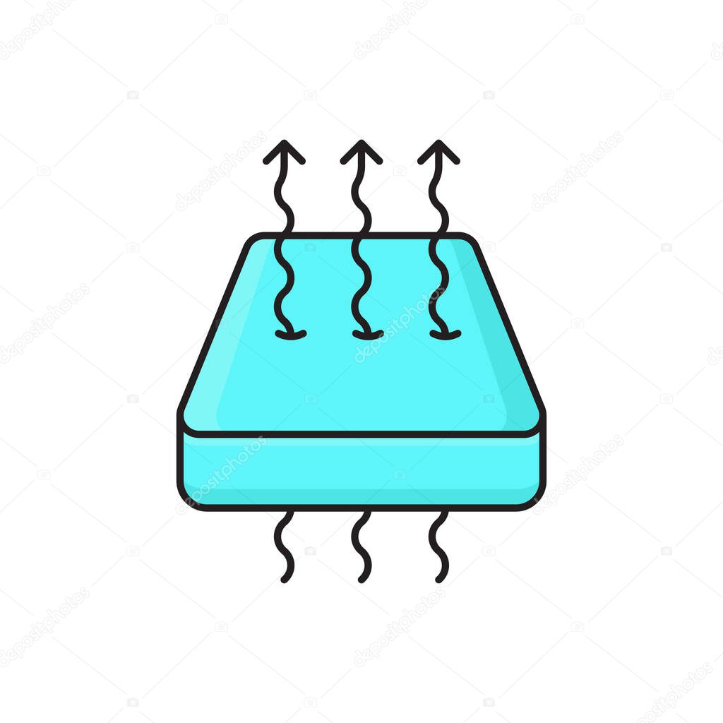 Breathable mattress vector icon symbol isolated on white background