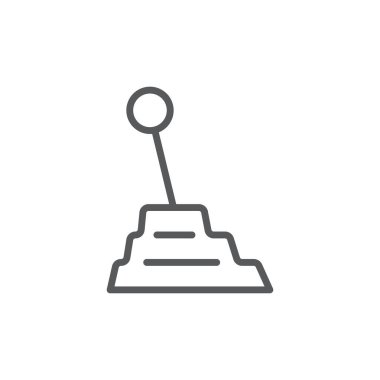 Beyaz arkaplanda izole edilmiş araba iletim vektörü simgesi