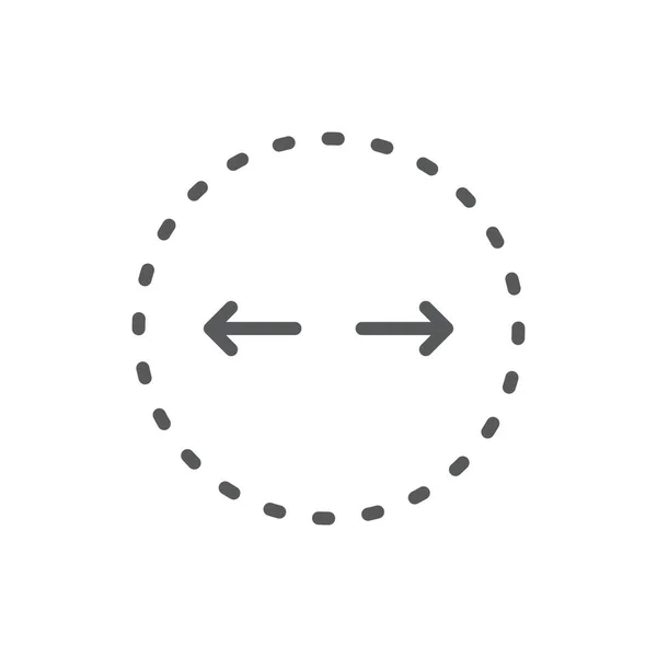Cerchio Diametro Vettoriale Icona Simbolo Educazione Isolato Sfondo Bianco — Vettoriale Stock