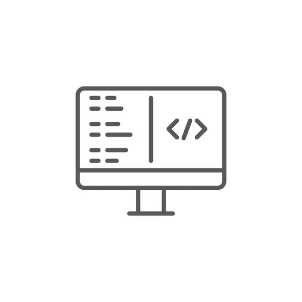 Символ Піктограми Комп Ютерного Програмування Ізольовано Білому Тлі — стоковий вектор