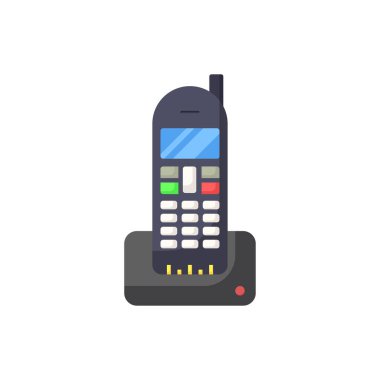 Kablosuz Telefon vektör simgesi iletişimi beyaz arkaplanda izole edildi