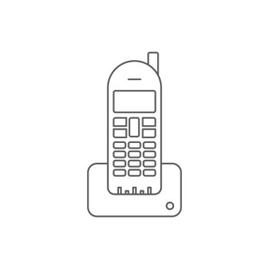 Kablosuz Telefon vektör simgesi iletişimi beyaz arkaplanda izole edildi